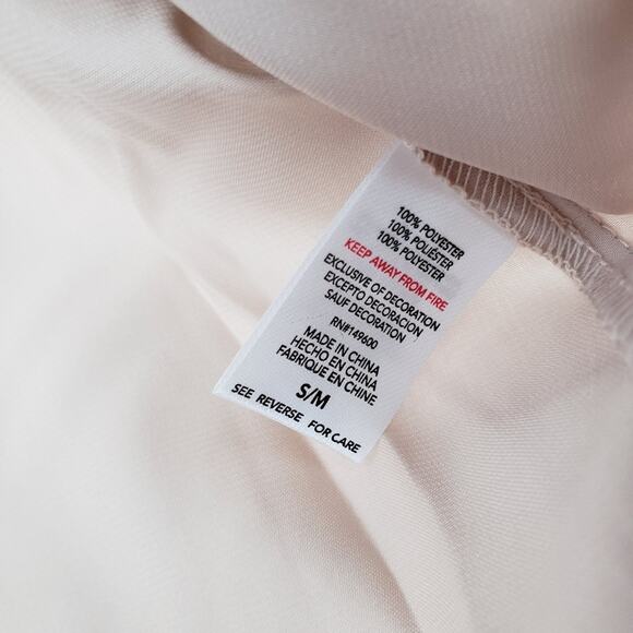 Flora Lace V Neck Belted Beige / Cream Silky Robe Small/ Medium - Picture 4 of 10